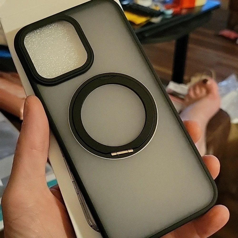 KissCall iPhone 16 Pro Max Case with Black Ring Holder